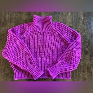 H&M Magenta/Purple Chunky Turtleneck Sweater